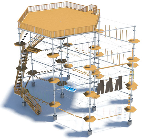 KristallTurm High ropes course model KT-10 Allrounder